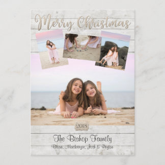 Nautical Christmas Cards Photo Wood Background