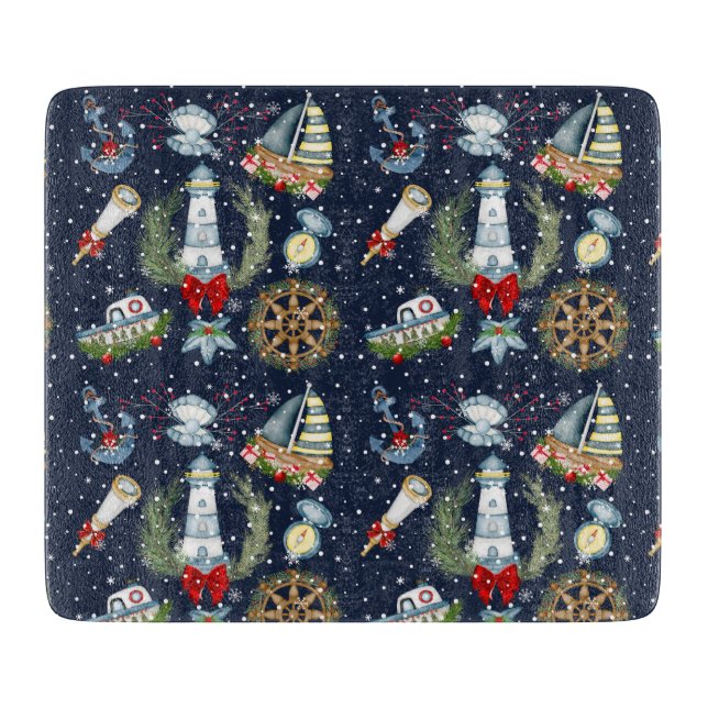 Nautical Christmas Cutting Board (Front)