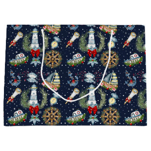 Nautical Christmas Large Gift Bag