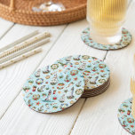 Nautical Christmas Lighthouse Beach Coastal Theme Round Paper Coaster<br><div class="desc">Entertain in style with these nautical themed Christmas coasters,  or add a coastal holiday touch to everyday. Oceanic elements such as sailing ships,  lighthouses,  ship’s wheel,  anchors,  buoys,  starfish and seashells get a holiday touch with decorations of pine sprigs,  poinsettia,  holly leaves and berries.</div>