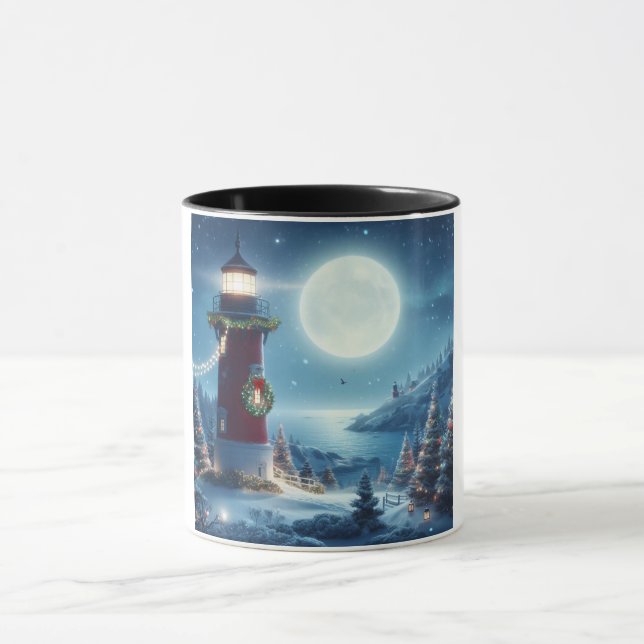 Nautical Christmas lighthouse Mug (Center)