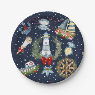 Nautical Christmas Paper Plate