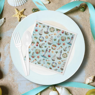 Nautical Christmas Party Beach Coastal Theme Napkin