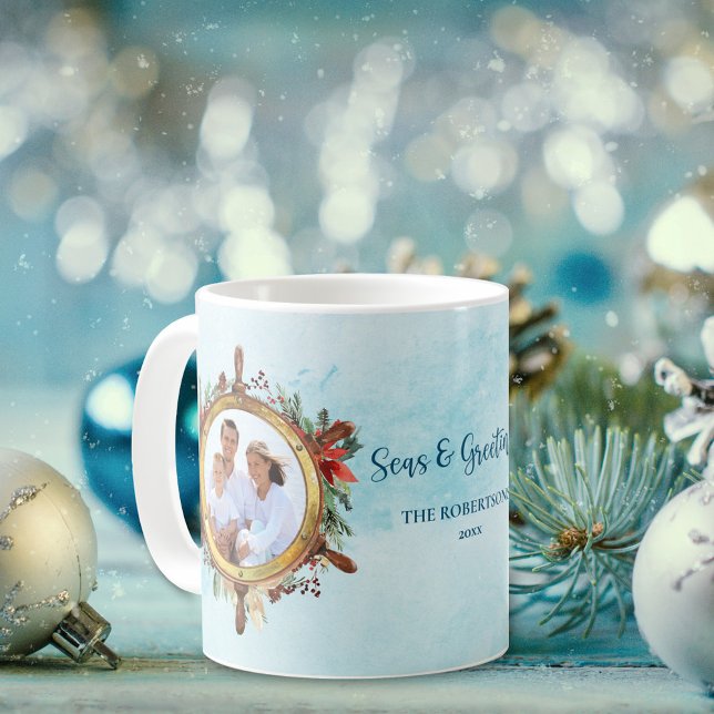 Nautical Christmas Photo Seas and Greetings Coffee Mug (Creator Uploaded)