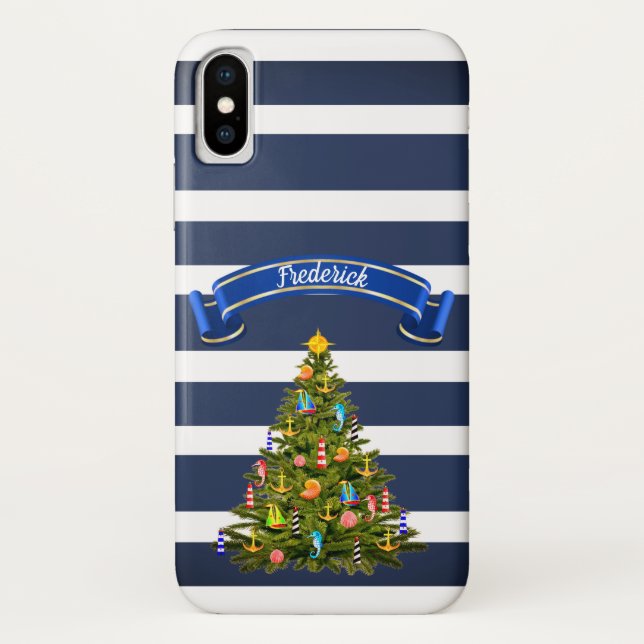 Nautical Christmas Tree Custom Case-Mate iPhone Case (Back)