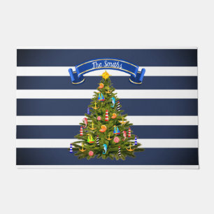 Nautical Christmas Tree Custom Doormat