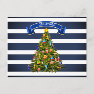 Nautical Christmas Tree Custom Postcard