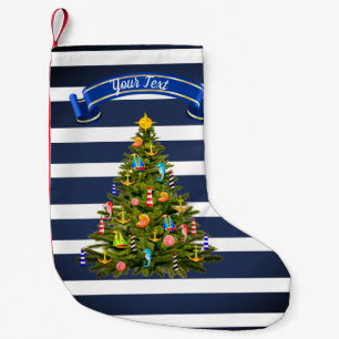 Nautical Christmas Tree Custom Small Christmas Stocking