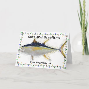 Nautical Christmas Yellowfin Tuna Holiday Card