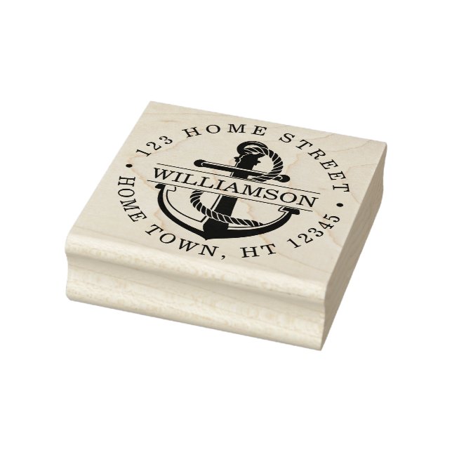 Nautical Circular Anchor Return Address Rubber Stamp (Stamp)