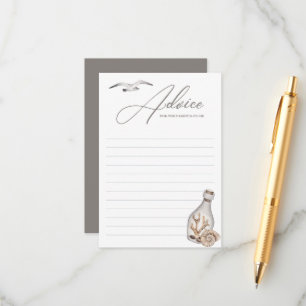 Nautical Coastal Baby Shower Advice Card