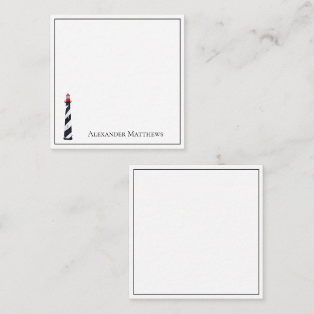 Nautical Coastal Beach Lighthouse Personalised Card (Front/Back)