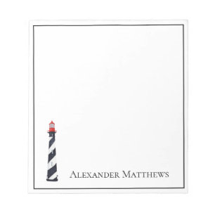 Nautical Coastal Beach Lighthouse Personalised Notepad