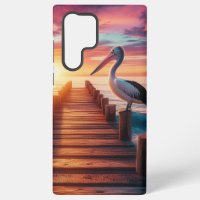 Nautical/coastal/beach pelican sunset