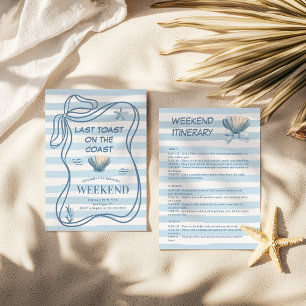 Nautical Coastal Blue Seashell Bachelorette Invitation