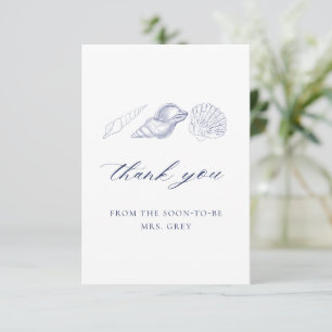 Nautical Coastal Bridal Shower Thank You Card