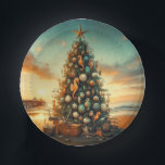 Nautical/Coastal/Christmas tree beach Paper Plate<br><div class="desc">escape</div>