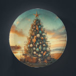 Nautical/Coastal/Christmas tree beach Paper Plate<br><div class="desc">escape</div>