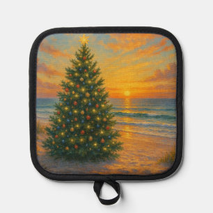 Nautical/Coastal Christmas tree beach Pot Holder