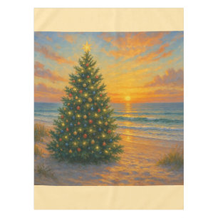 Nautical/Coastal Christmas tree beach Tablecloth