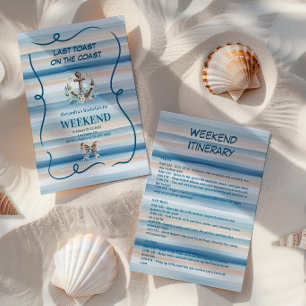 Nautical Coastal Cowgirl Anchor Bachelorette  Invitation