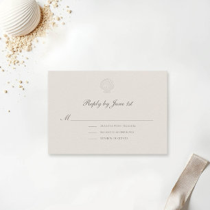 Nautical Coastal Ecru Shell Formal Wedding Reply