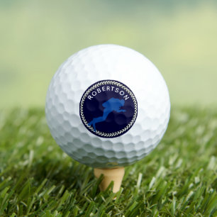 Nautical Coastal Monogram Scuba Diver Golf Balls
