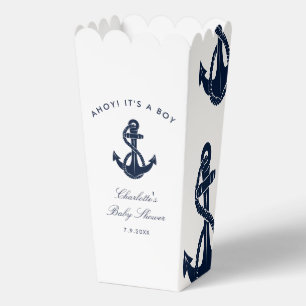 Nautical Coastal Navy Blue Anchor Baby Shower Favour Box