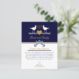 Nautical Coastal Navy Blue Sandpiper Bridal Shower Announcement Postcard