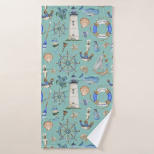Nautical Coastal Sea Boating Theme Bath Towels