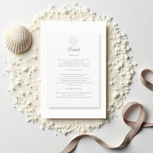 Nautical Coastal Shell Formal Wedding Details Pure Enclosure Card