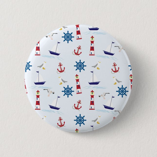 Nautical Collage 6 Cm Round Badge (Front)