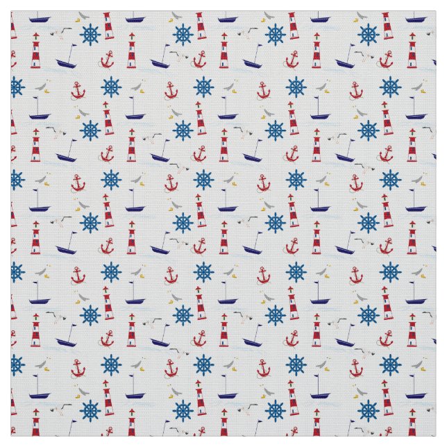 Nautical Collage Fabric (Swatch)