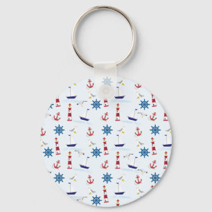 Nautical Collage Key Ring