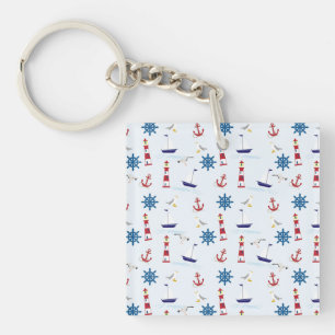 Nautical Collage Key Ring