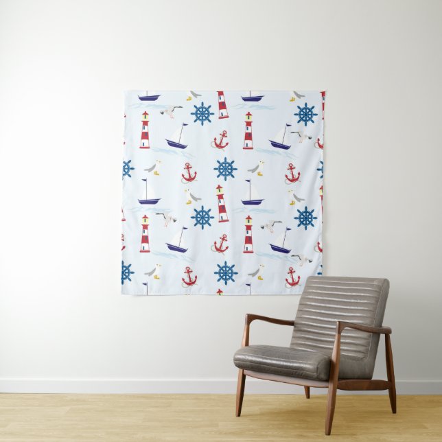 Nautical Collage Tapestry (In Situ)
