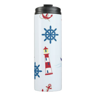 Nautical Collage Thermal Tumbler