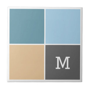 Nautical Colours custom monogram ceramic tiles
