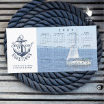 Nautical Company 2024 Calendar SEAS AND GREETINGS Holiday Card<br><div class="desc">CONTACT THE DESIGNER FOR UPDATED CALENDAR. This nautical themed holiday greeting photo and 2024 year-at-a-glance calendar card is ideal for a nautical-based business or sailing, boating or nautical lovers. This non-traditional holiday card will stand out with a play on the words "Season's Greetings" with SEAS AND GREETINGS in vintage typography...</div>