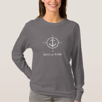 Nautical Compass Anchor Your Boat or Name Grey