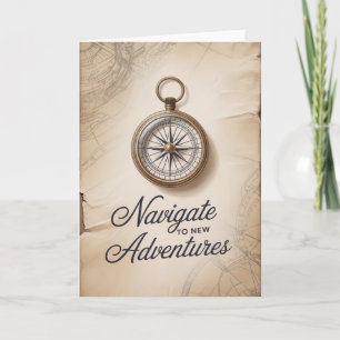 Nautical Compass Birthday Card for men