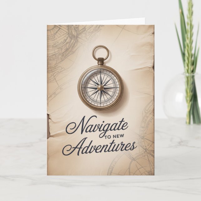 Nautical Compass Birthday Card for men  (Front)