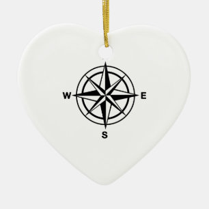 Nautical Compass Ceramic Ornament