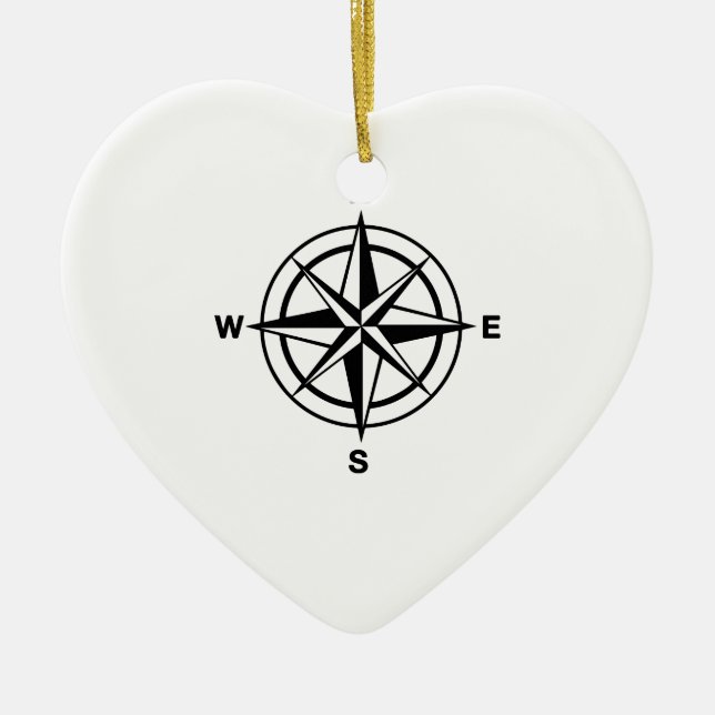 Nautical Compass Ceramic Ornament (Front)