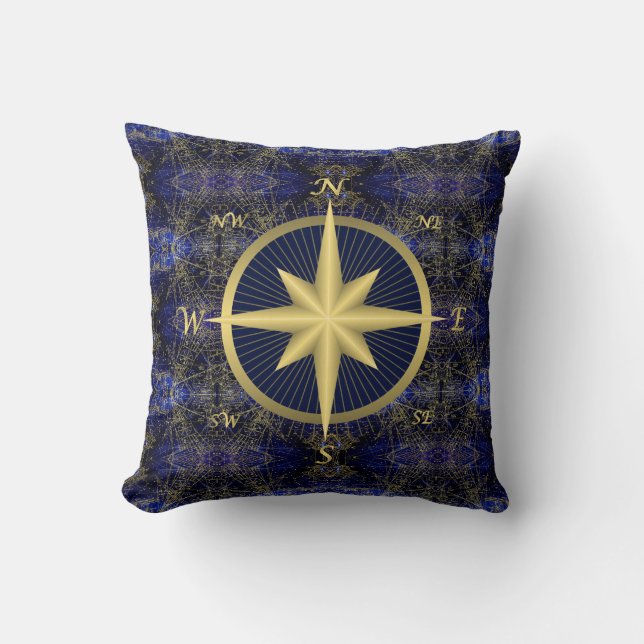 Nautical Compass Cushion (Front)