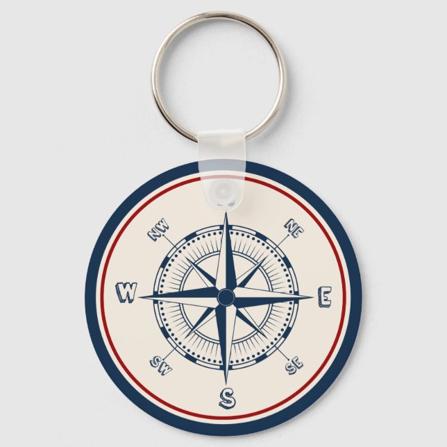Nautical Compass Key Ring (Front)