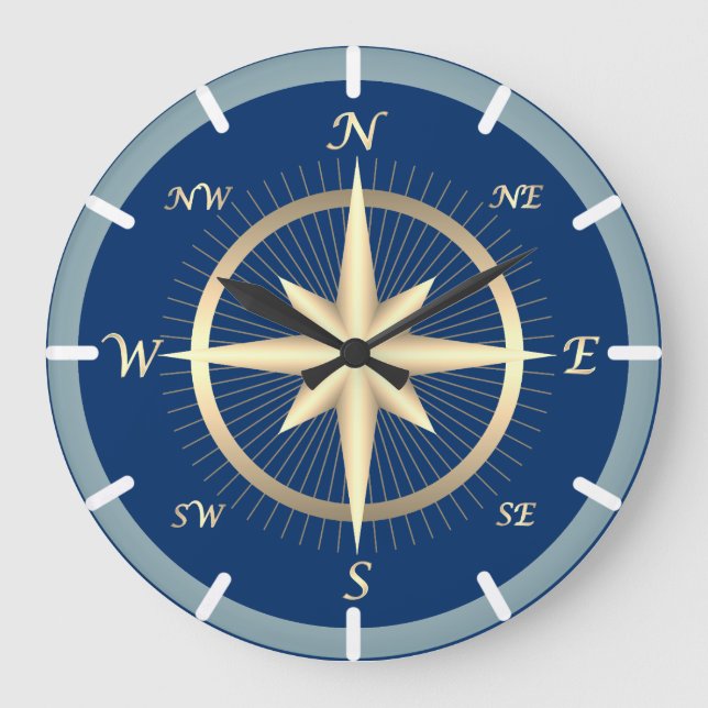 Nautical Compass Large Clock (Front)