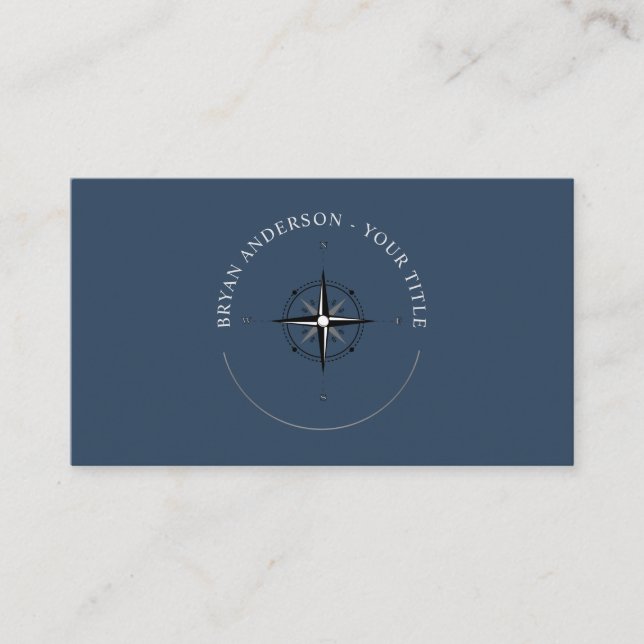 Nautical Compass Logo Business Card (Front)