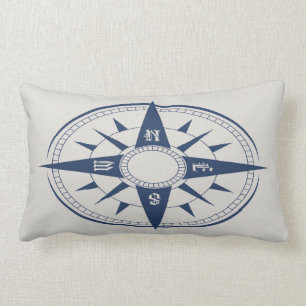 Nautical Compass Lumbar Pillow