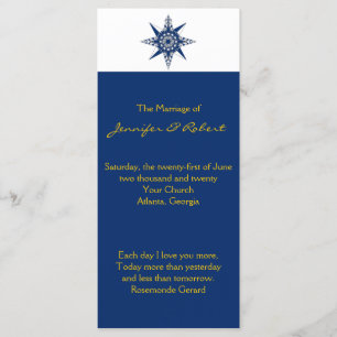Nautical Compass Navy Yellow Wedding Program